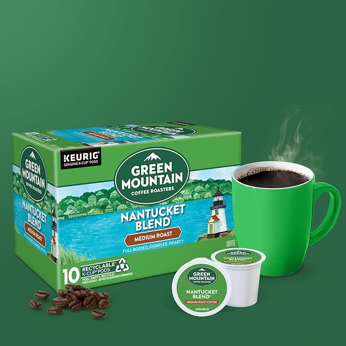 Green Mountain Coffee Roasters Nantucket Blend, Keurig Single Serve K-Cup Pods, Medium Roast Coffee, 60 Count, (6 Packs of 10)
