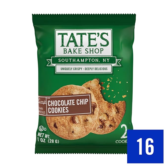 Tate?™s Bake Shop Chocolate Chip Cookies, 16 ??2 Cookie Snack Packs (2 Boxes)