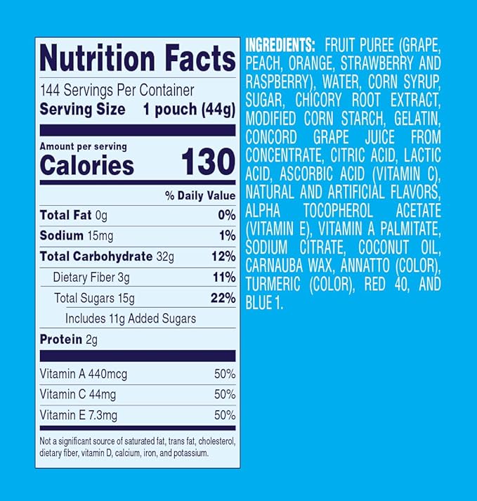 Welch's Fruit Snacks, Mixed Fruit, Great for School Lunches, Bulk Pack, Individual Single Serve Bags, 1.55 oz (Pack of 144)