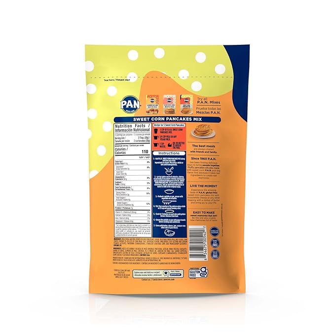 P.A.N Sweet Corn Pancakes Mix ??Gluten Free Easy to Prepare 1 lb (Pack of 2)