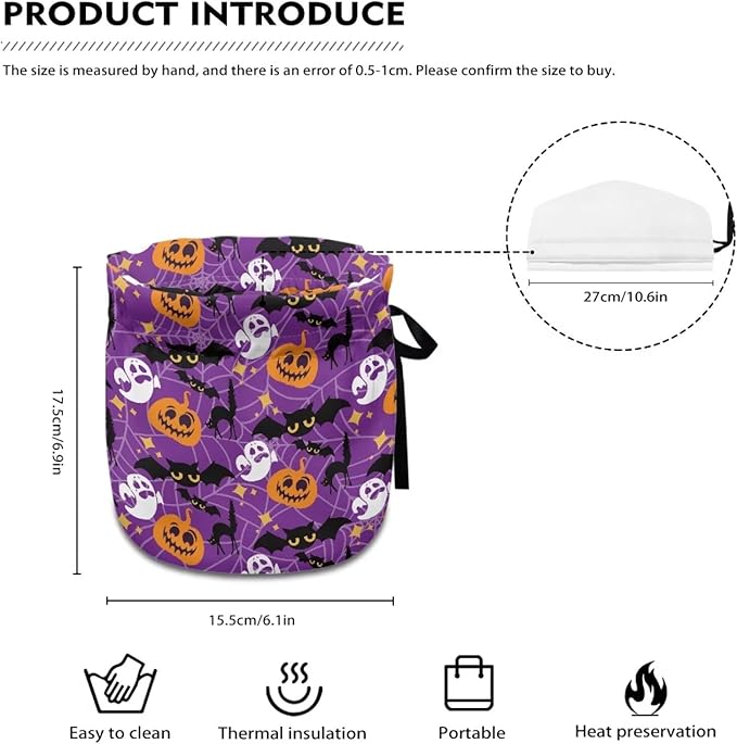 Pumpkin Bat Tea Cosy for Teapot Keeping Warm Resuable Tea Pot Cozy Teapot Insulation Cover for for All Saints' Eve Breakfast Warmer Soft & Washable Kettle Cover for All Hallows' Eve