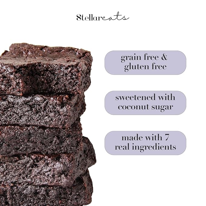 Stellar Eats Grain?멑ree Fudge Brownie Baking Mix | Gluten?멑ree, Dairy?멑ree, Plant?멊ased, Paleo?멑riendly, Naturally Sweetened with Coconut Sugar | Almond Flour-Based | 10.4 oz | 2 Pack