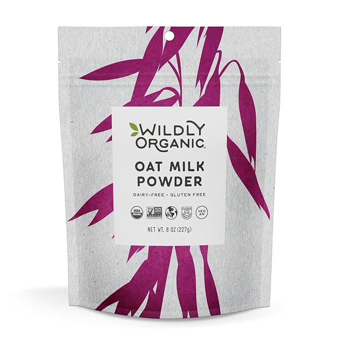 Wildly Organic Oat Milk Powder, 8 Oz Bag - Organic, Dairy-Free, Lactose-Free, Vegan, Gluten-Free, Plant-Bassed, Resealable Package | Excellent for Smoothies, Cereal, & Creamers