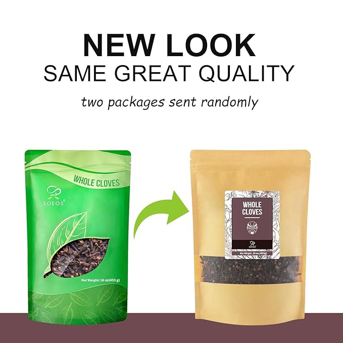 Soeos Whole Cloves 16 Ounce Bulk, Premium Quality Fresh Hand Picked Cloves Whole, Great for Foods and Tea, Clove Pomander Balls & Potpourri, Gluten Free, Non GMO, Kosher