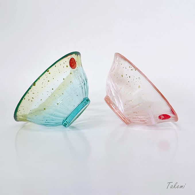 Japanese drinkware gift Handcrafted Mini Glass Set Elegant Japanese Sake Cups Perfect for Any Occasion Made in Japan (Sakura and Moonlight, Sake Glass (2.5 fl oz))