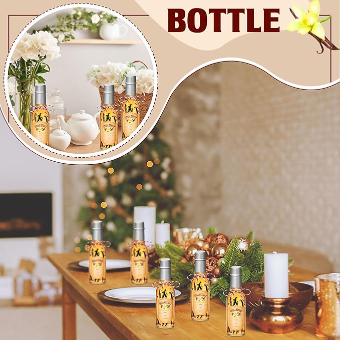 Tioncy 16 Pcs Vanilla Extract Bottles for Homemade Vanilla Jar Glass Bottle with Cap, Shrink Band, Sticker Syrup Gift Food Storage Canister for Bean Sauce Spice(Silver,5 oz)