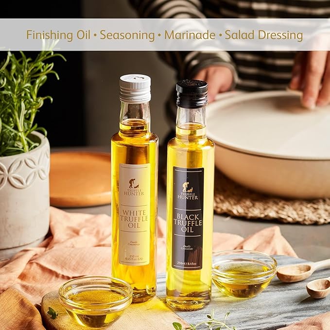TruffleHunter - Black & White Truffle Oil Set - 8.45 Oz X2