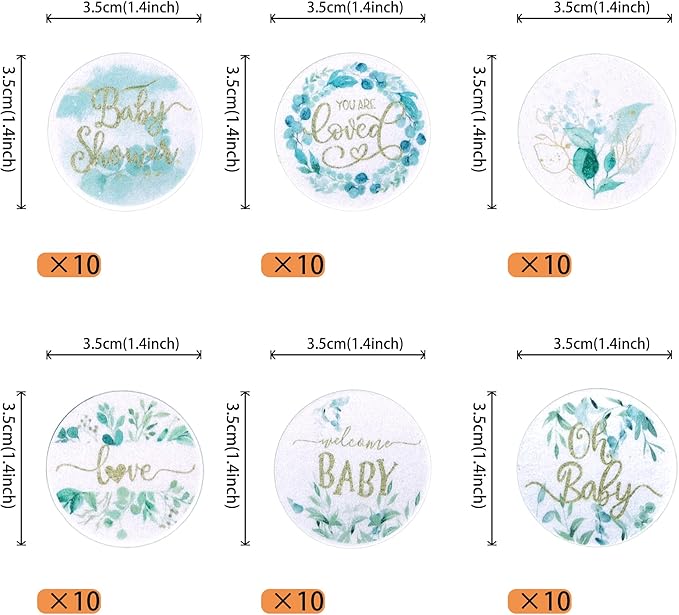 60 PCS Edible Baby Shower Cupcake Toppers Woodland Jungle Leaf Love Welcome Baby Cupcake Picks Edible Oh Baby Cake Decorations for Baby Shower Theme Gender Reveal Kids Birthday Party Supplies