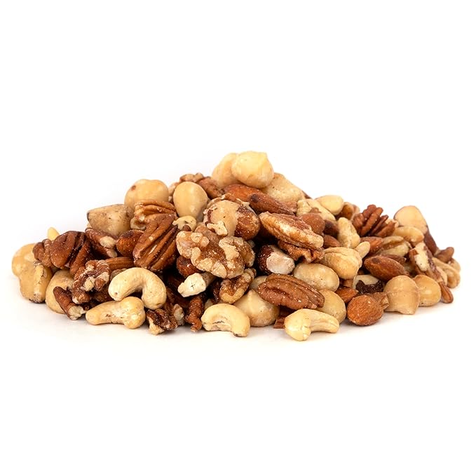 Jaybee's - Raw Deluxe Mixed Nuts Unsalted 3 Pound | Almonds, Cashews, Pecans, Walnuts, Brazil Nuts, Macadamia | Fresh, Unsalted, Natural Variety | Resealable Bulk Snack Pack