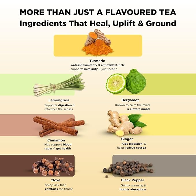 CHAYAM Spiced Turmeric Loose Tea 50g/1.77oz | Herbal tea with Lemongrass, Cinnamon, Ginger and Black Pepper | Premium Tin Pack | Caffeine-free | For Immunity, Digestion - Pack of 1