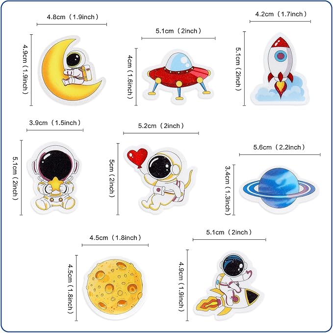 40Pcs Edible Outer Space Cupcake Toppers Space Astronaut Cupcake Picks Rocket Planet Trip to the Moon Cake Decoration for Outer Space Astronaut Theme Baby Shower Birthday Party Decorations