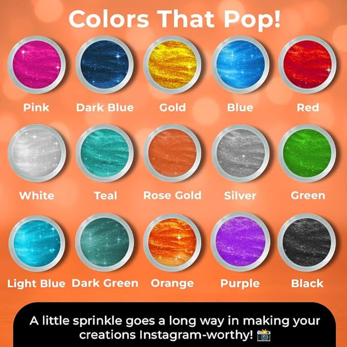 Bulk (20g) Orange Edible Glitter for Drinks | Premium Edible Glitter for Cakes Drink Brew Glitter Orange Edible Glitter Orange Cake Decorations Edible Orange Glitter for Strawberries Cocktail Glitter
