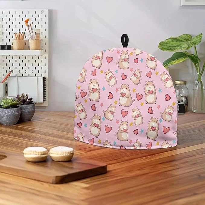 Valentine's Day Heart Guinea Pig Tea Cosy Kitchen Home Decorative Tea Pot Dust Cover Thermal Insulation & Heat Preservation Tea Cozies for Home Kitchen Valentine's Decor & Gift