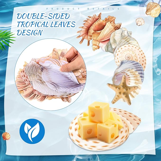 90 Pcs Parchment Paper Leaves, 8.66 in Charcuterie Board Ocean Parchment Paper Leaves Cheese Paper Decorative Parchment for Table Festival Ocean Party Serving