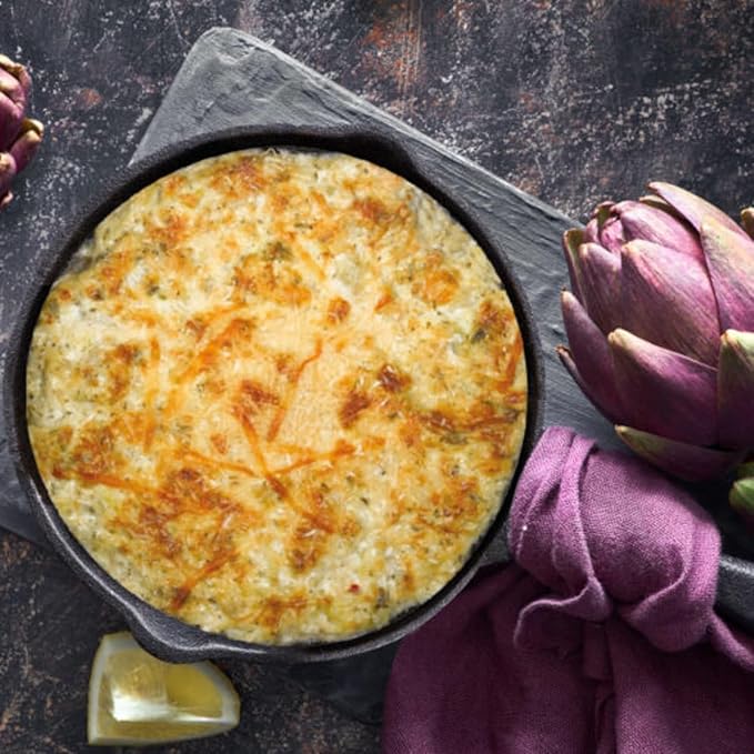 Gourmet du Village Skillet Dip Mix Kit, Savory Herb Spice Cheese Dip Mix with 8 inch Cast Iron Skillet, Parmesan Artichoke