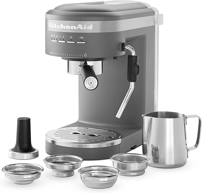 KitchenAid Semi-Automatic Espresso Machine KES6403, Matte Charcoal Grey, 1.4 Liters