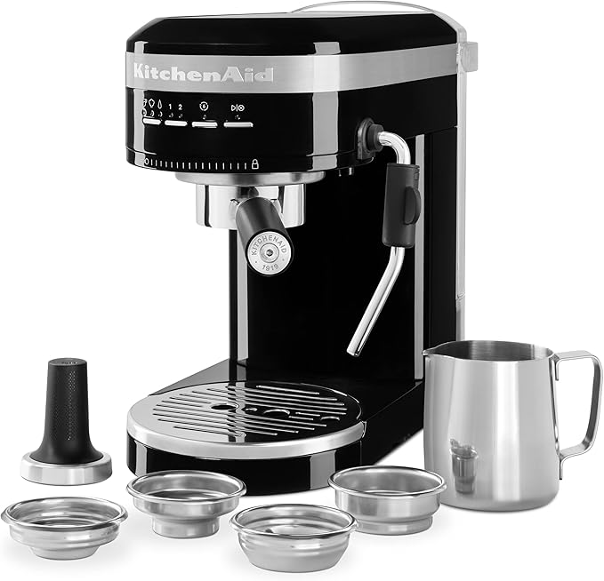KitchenAid Metal Semi-Automatic Espresso Machine - KES6503,Black, 1.4 Liters