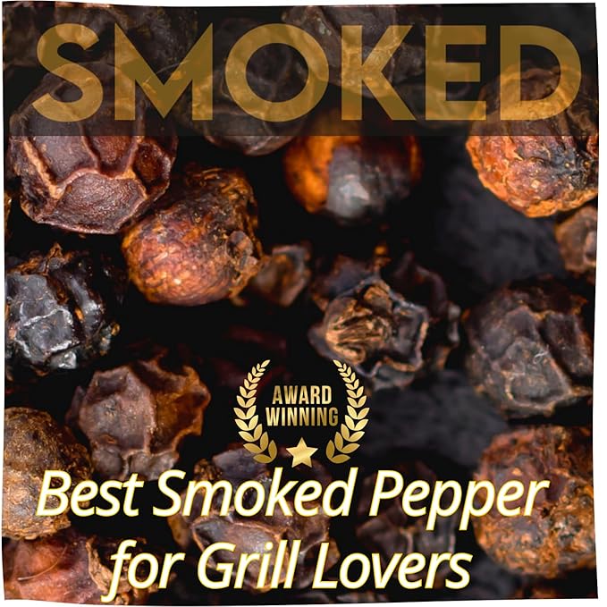 YUPANQUI Smoked Black Pepper Grinder Manual 3.5oz - Smoked Pepper Grinder with Peppercorns BEST Smoke Black Peppercorns Mill for BBQ Grilling & More