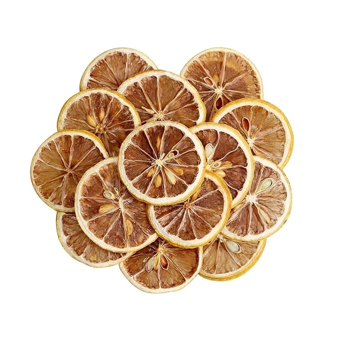 iGAOZM Dehydrated Dried Lemon Slices,3.52oz/100g,No Sugar Added,Natural Dried Lime Slices,Dehydrated Fruit for Cocktails Garnish,Craft Decoration,DIY
