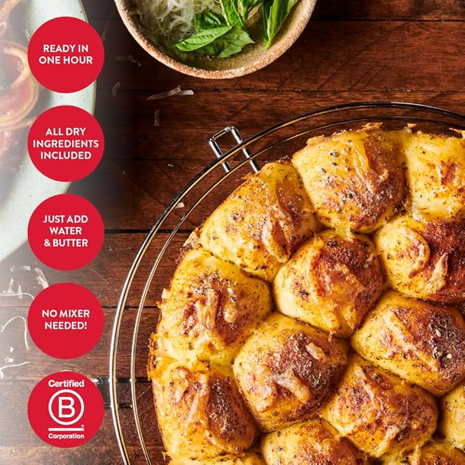 King Arthur Baking Company Pull-Apart Garlic Bread Mix Kit 15.25 oz., Baking Mix - Ready in 1 hour