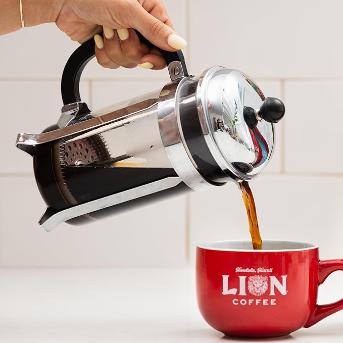 Lion Coffee, Arabica Coffee Beans, Light Roast Whole Bean Coffee, Vanilla Macadamia Flavor, A Taste of Aloha, 10 Ounce Bag