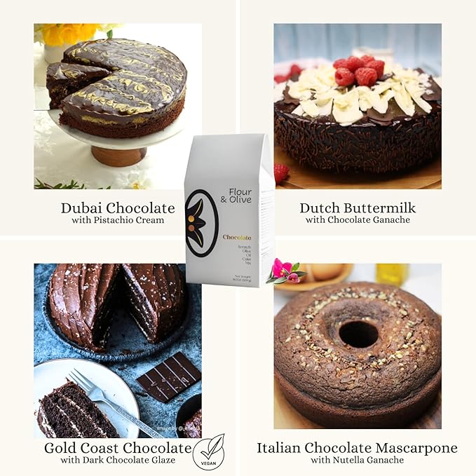 Flour & Olive ??Award Winning Gourmet Chocolate Olive Oil Cake Baking Mix