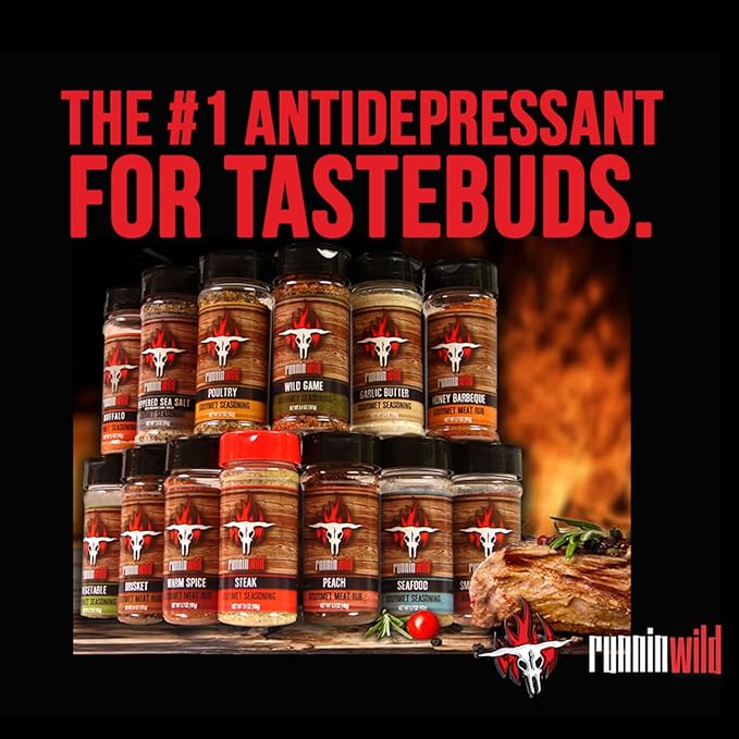 Delightfully Sweet & Smoky Maple Bourbon BBQ Seasoning Rub ??Rich Gourmet Maple Sugar Flavor That Elevates Pork, Ribs, Ham, Bacon, Chops & Butts ??Runnin??Wild Foods, 10.7oz