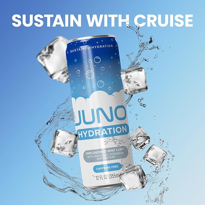 JUNO HYDRATION Unflavored Sparkling Drink - Sugar Free Electrolytes, Enhanced with Celtic Salt, Potassium & Calcium - Premium Refreshing Beverage, 12 Pack