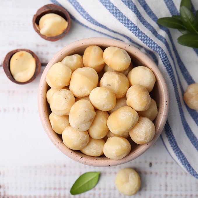 Hawaiian Macadamia Nut Company Dry Roasted Macadamia Nuts with Sea Salt 24 Oz (Pack of 2, Total 48-Ounce), Source of Fiber, Gluten-Free and Certified Non-GMO, Premium Quality, Crunchy and Delicious