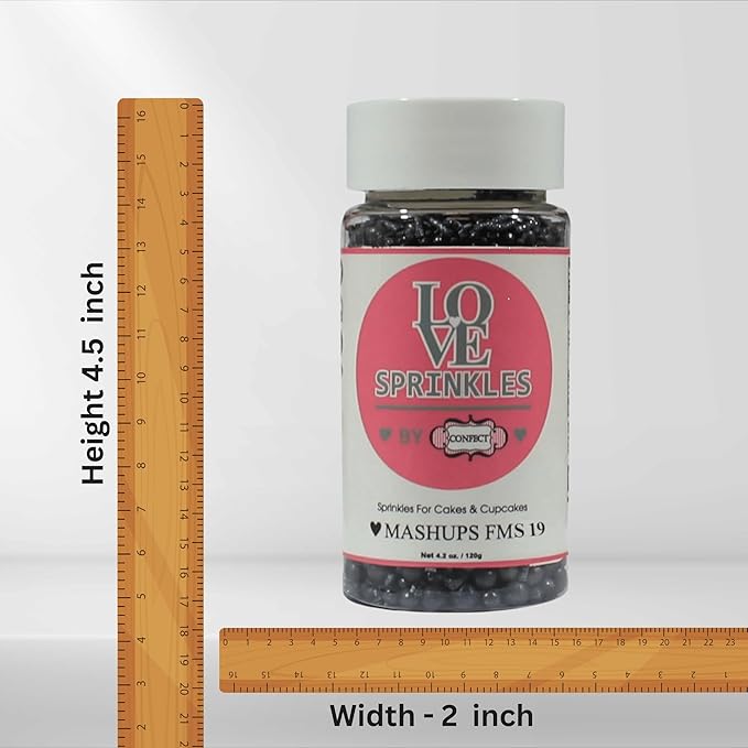 Confect Black Sprinkles ??Edible Cake & Cupcake Decorating Sprinkles in Bottle for Baking, Cookies, and Dessert Toppings | Vegan, Gluten-Free, Soy-Free, Dairy-Free, Palm Oil-Free- 4.2 Oz