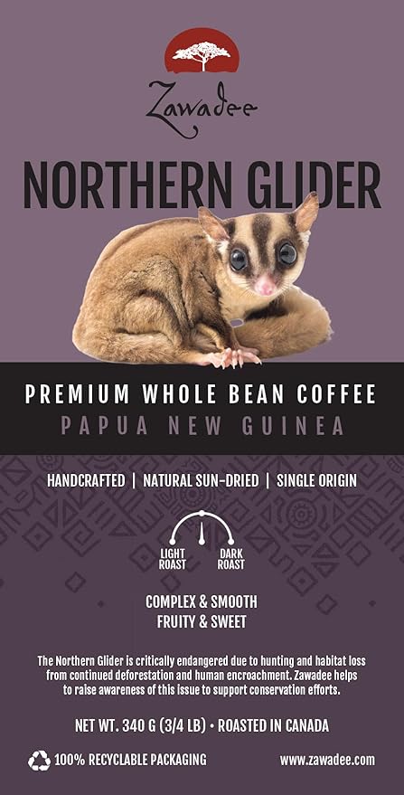Whole Bean Coffee Northern Glider Papua New Guinea 3/4 lb 340 grams