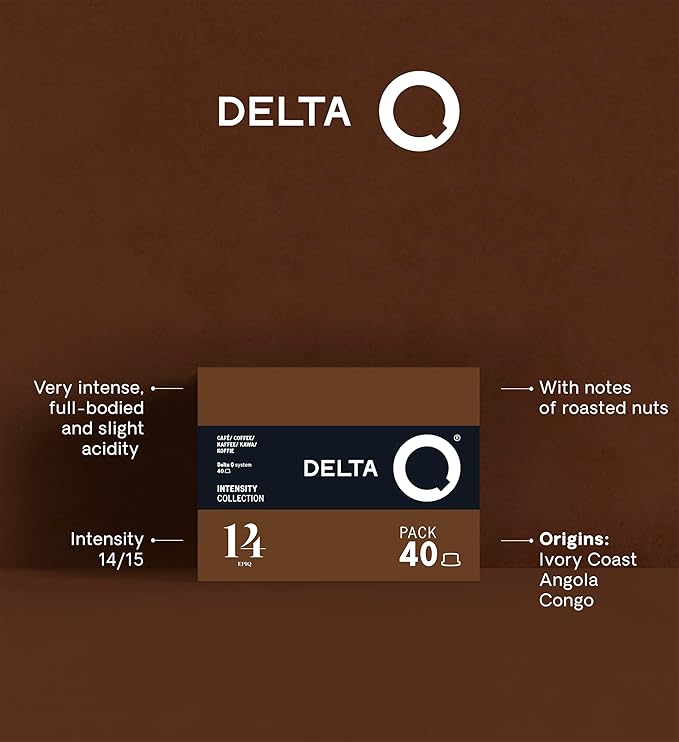 Delta Q - EpiQ Espresso Pods for Delta Q machines, Intensity 14, Notes of Roasted Nuts, 40 Coffee Capsules