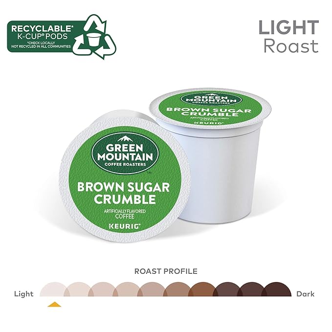 Green Mountain Coffee Roasters Brown Sugar Crumble Coffee, Keurig Single Serve K-Cup Pods, 96 Count