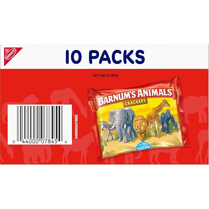 BARNUM'S Original Animal Crackers, Kids Snacks, 10 Snack Packs