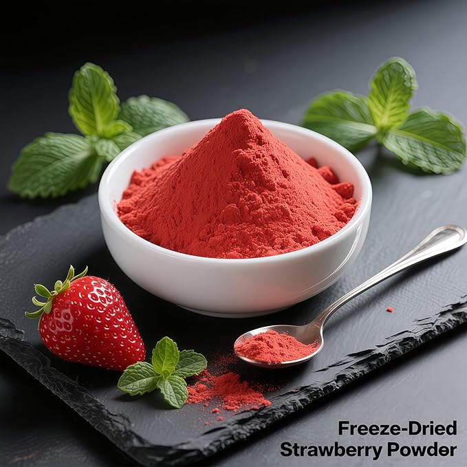 Freeze-Dried Strawberry Powder 3.5oz (100g) - 100% Strawberry Fruit Powder, No Sugar Added, Perfect for Smoothies, Baking, Drinks & Desserts