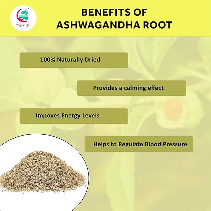 Ashwagandha Root 4 oz | Dried Ashwagandha Herb | 100% Naturally Dried | Withania Somnifera | Best Particle Size For Making Tea | by Yogi's Gift짰