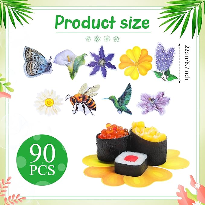 90 Pcs Parchment Paper Leaves, 8.66 Inch Spring Charcuterie Board Parchment Paper Leaves Cheese Decorative for Table Festival Party Serving