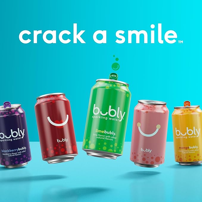 bubly Sparkling Water, Tropical Thrill 3 Flavor Variety Pack (Lime, Grapefruit, Mango), Zero Sugar & Zero Calories, Seltzer Water, 12 Fl Oz Cans (Pack of 18)