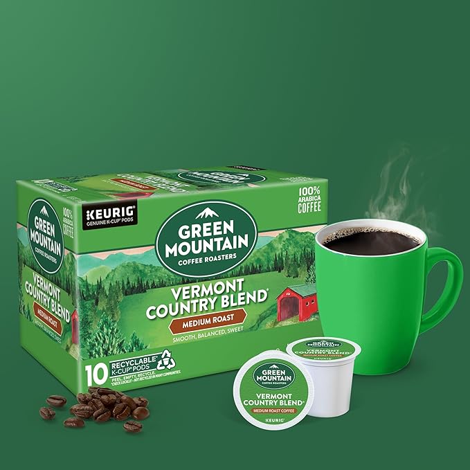 Green Mountain Coffee Roasters Vermont Country Blend Keurig Single-Serve K-Cup Pods, Medium Roast Coffee, 60 Count (6 Packs of 10)