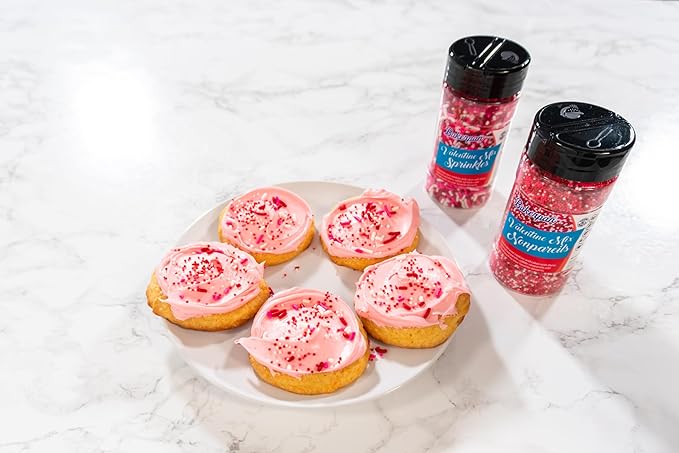 Bakerpan Valentine Mix Jimmies Sprinkles - 6 Ounces Edible Sprinkles for Cake Decorating, Cupcakes, Ice Cream, Cake Decorations (Made in USA)