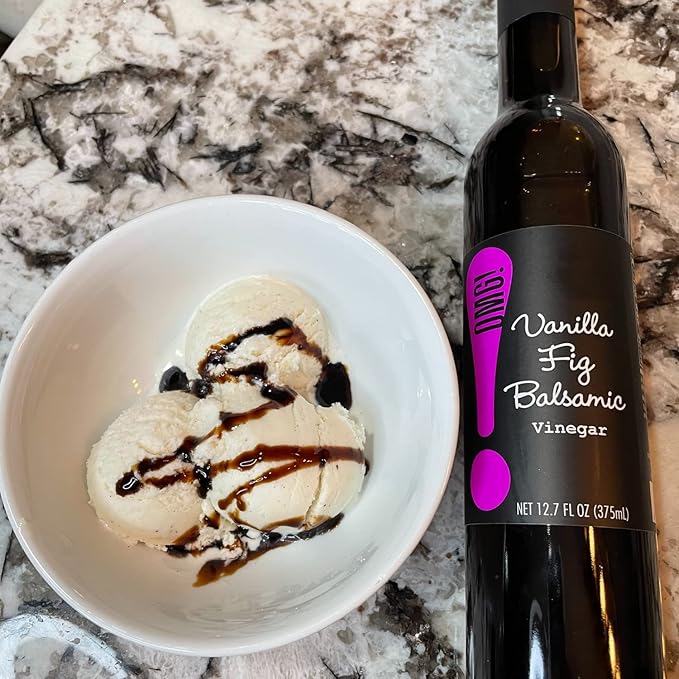 OMG! Oils: Gourmet Vanilla Fig Barrel-Aged Balsamic Vinegar (Perfect for Dipping, Marinades, Glazing and Topping!), 375ml/12.7oz??,<div>