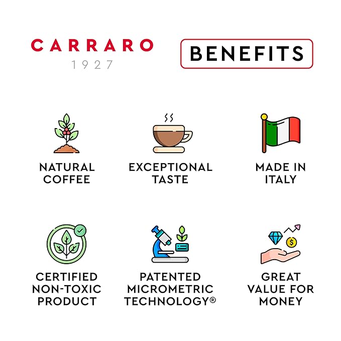 CARRARO 1927 Ristretto - 100 Aluminum Coffee Pods Compatible with Nespresso Original line - Intensity 12/14, Dark Roast Coffee Capsules Made in Italy