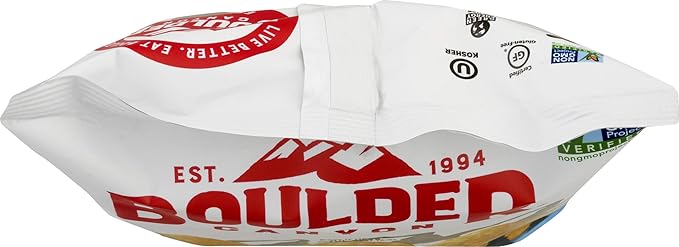Boulder Canyon Kettle Cooked Potato Chips, Non-GMO Verified, Gluten Free, 60% Less Sodium, 6.5 Ounce (Pack of 12)