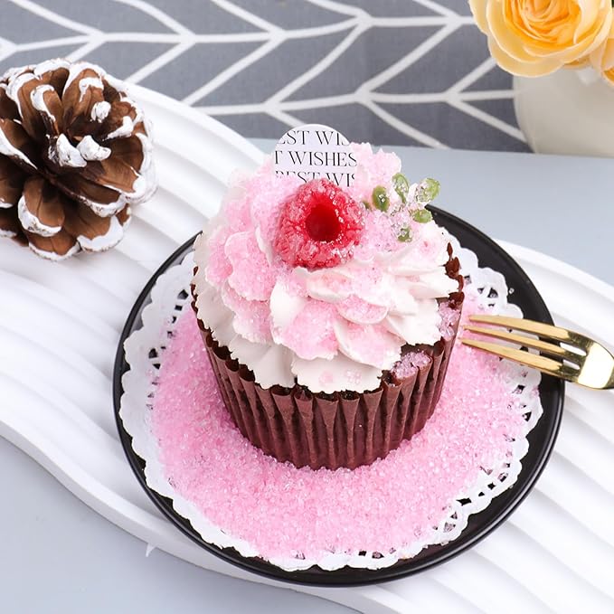 Pink Sanding Sugar Sprinkles, 6.35 Oz Edible Sparkling Sugar Crystals for Baking Cookies Ice Cream Cupcake Cake Decorations