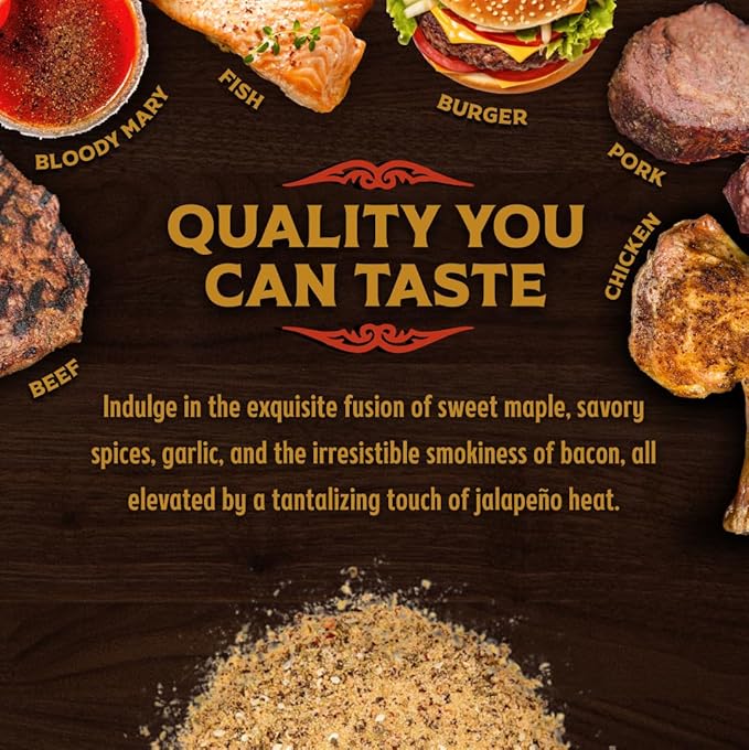 Big Poppa’s Jallelujah Jalapeño Bacon Seasoning – Sweet & Spicy Maple Bacon Rub for Beef, Pork, Chicken & More – Bold, Gluten Free Seasoning for Grilling, Roasting & Backyard BBQ (13.3 Oz)