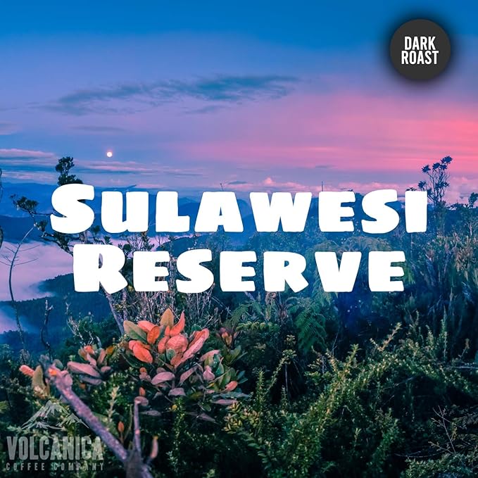 Sulawesi Reserve Coffee, Celebes Kalossi, Dark Roast, Ground, Fresh Roasted, 5 lbs