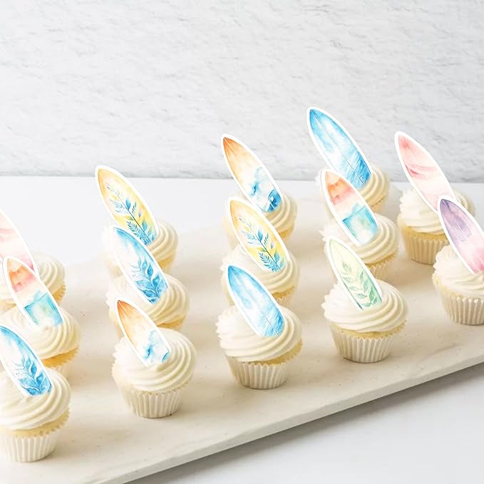 60 Pack Edible Surfboard Cupcake Toppers Wafer Paper Surfboard Palm Tree Coconuts Cupcake Picks Holiday Beach Surf Cake Decorations for Summer Beach Theme Birthday Party Supplies
