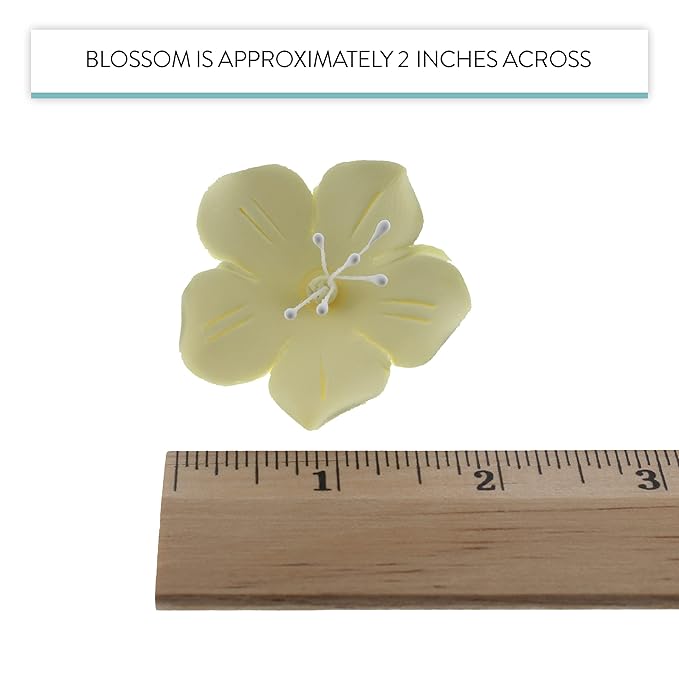 Global Sugar Art Fruit Blossom Sugar Cake Flowers, Yellow, 12 Count by Chef Alan Tetreault