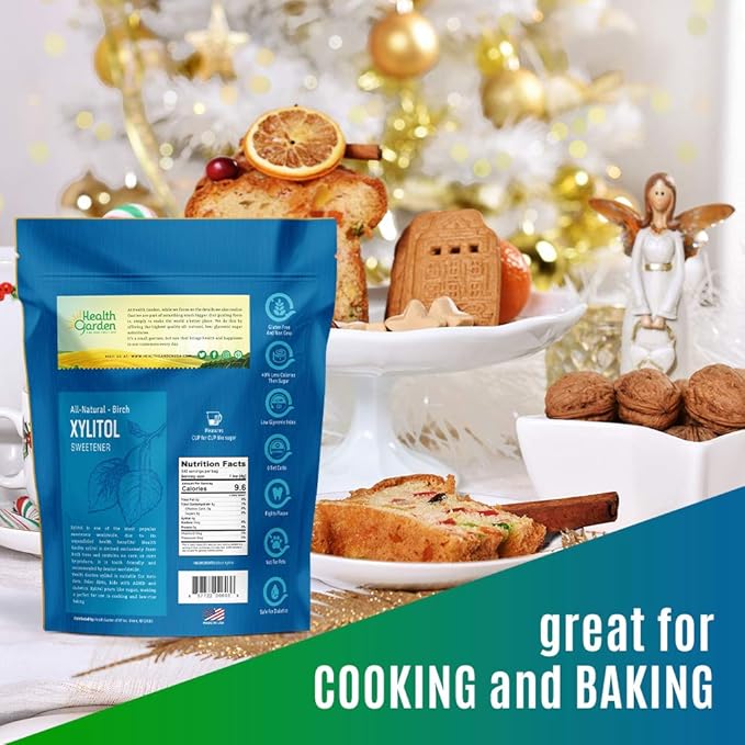 Health Garden Birch Xylitol Sweetener - 9.75 LB Resealable Bag - Pure Birch Xylitol - Non GMO, Kosher, and Made in the U.S.A. - Ideal Powdered Sugar Substitute - Non-GMO Sugar Alternative