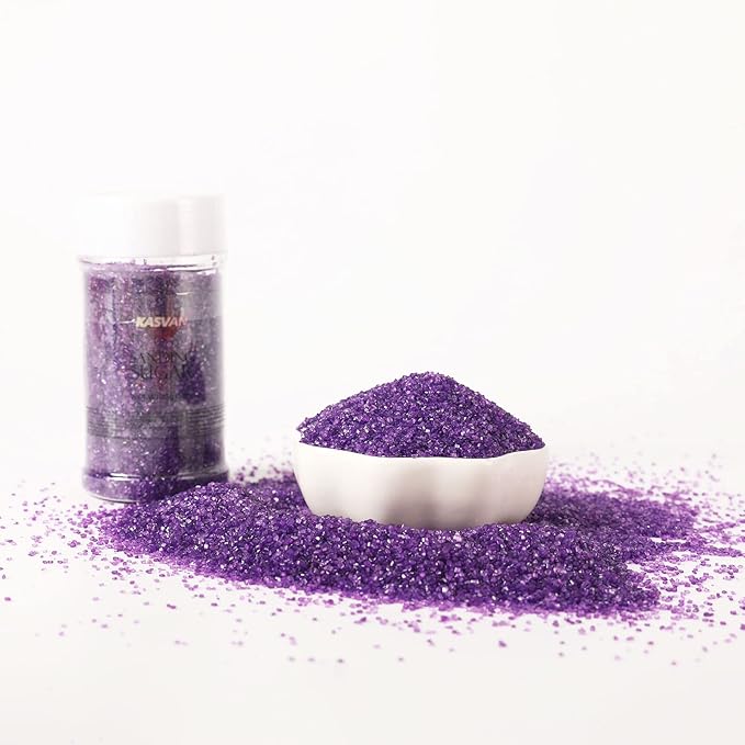 Kasvan Purple Sanding Sugar Sprinkles - Edible Sugar Crystals, Baking Cake Decorations, Ice Cream Toppings cupcake Decorating, Wedding Party Chirstmas Supplies, 85g/3.2oz